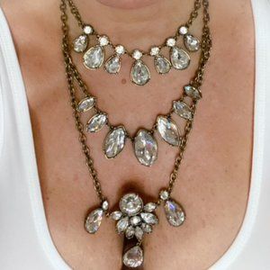 Three Layer Gold Statement Necklace....Beautiful!!